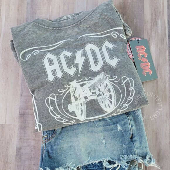 AC/DC Tops - AC/DC Women's Burnout Tee | Officially Licensed